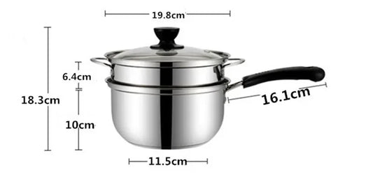 Stainless Steel pot Double Bottom Soup Pot Nonmagnetic Cooking Multi purpose Cookware Non stick Pan Gas cooker used pot hot pot