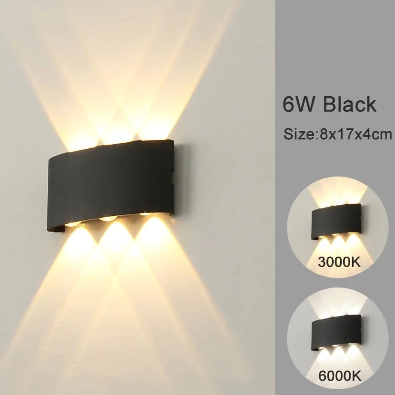 LED Wall Sconces Modern Indoor Outdoor Lamp, White Up Down Wall Mount Lights for Living Room Hallway Bedroom Decor