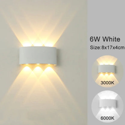 LED Wall Sconces Modern Indoor Outdoor Lamp, White Up Down Wall Mount Lights for Living Room Hallway Bedroom Decor