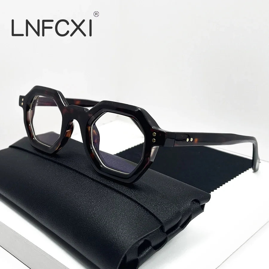 LNFCXI Fashion Polygon Small Square Women Sunglasses Retro Gray Rivets Men Shades UV400 Trending Outdoor Sports Sun Glasses