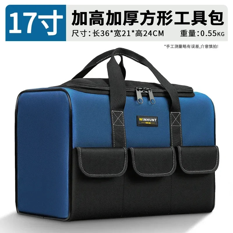 Large Electrician Tool Bag Organizer Heavy Duty Tool Pouch Bag Waterproof Anti-Fall Storage Bag with Multi Pockets Pochete