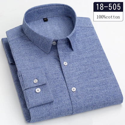 Luxury high-quality100%cotton houndstooth full shirts for men slim fit Casual shirt long-sleeve plaid soft designer clothes ropa