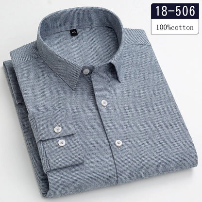 Luxury high-quality100%cotton houndstooth full shirts for men slim fit Casual shirt long-sleeve plaid soft designer clothes ropa