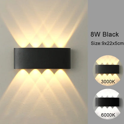 LED Wall Sconces Modern Indoor Outdoor Lamp, White Up Down Wall Mount Lights for Living Room Hallway Bedroom Decor