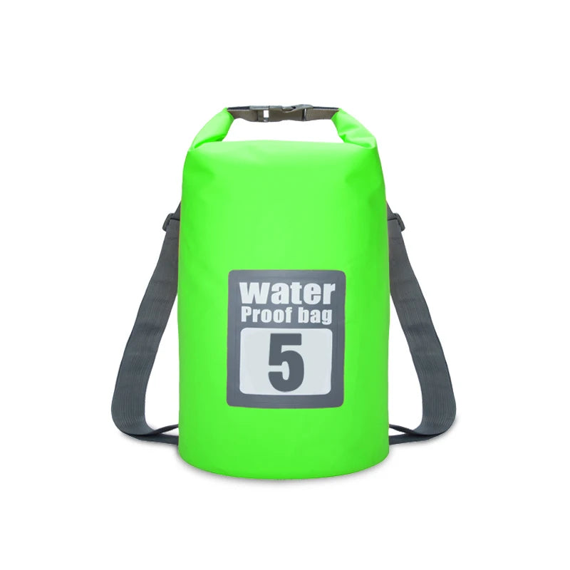 PVC Waterproof Dry Bag 5L/10L/15L/20L/30L Outdoor Diving Foldable Storage Beach Swimming Bag Rafting River Ocean Backpack