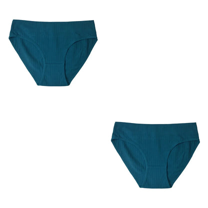 2PCS/Set Cotton Panties Women Low Waist Seamless Underwear Solid Color Comfort Breathable Briefs Sexy Lingerire M-XL Intimates