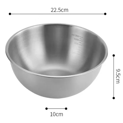 17-25cm Stainless Steel Gold And Silver Salad Bowl Rice Noodles Lamian Noodles Bowl Kitchen Tableware Food Container