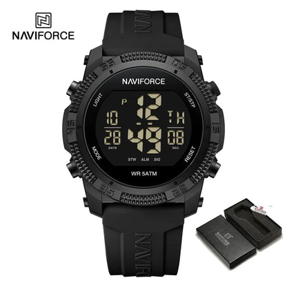 NAVIFORCE NF7104 Men's LCD Digital Casual Date and Week Alarm Waterproof Silicone Strap Electronic Watch