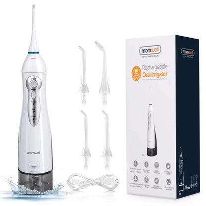 Mornwell D52 Oral Irrigator USB Rechargeable Water Flosser Portable Dental Water Jet 300ML Water Tank Waterproof Teeth Cleaner