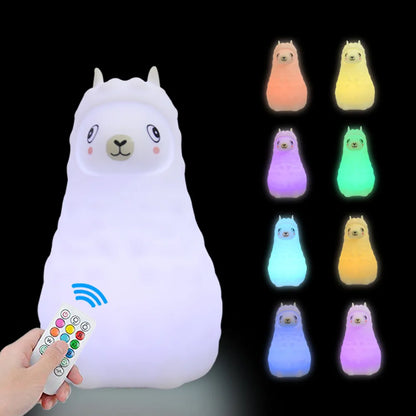 Owl LED Night Light Touch Sensor Remote Control 9 Colors Dimmable Timer Rechargeable Silicone Night Lamp for Children Baby Gift