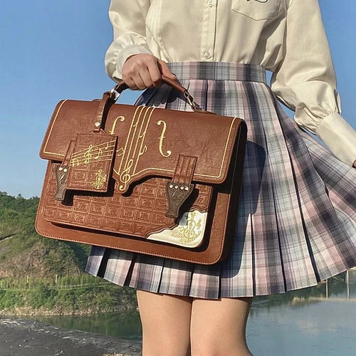 JIAERDI Harajuku Vintage Handbag Women Lolita Briefcase Backpack Jk Student Uniform Bag Japanese Shoulder Messenger Bags Female