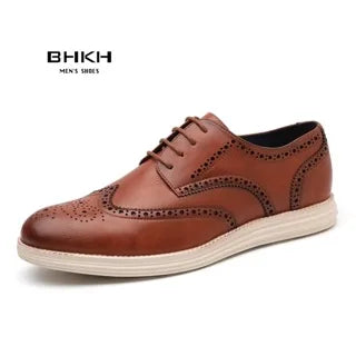 BHKH Male Sneakers Autumn/Winter traf Leather Men Casual Shoes Business Work Office Lace-up Dress shoes For Men Size47