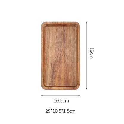 Wooden Serving Tray Solid Wood Pallet Oval/Rectangle Plate Food Dessert Fruit Coffee Tea Cup Dishes Platters Kitchen Accessories