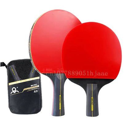 6 Star Table Tennis Racket 2PCS Professional Ping Pong Racket Set Pimples-in Rubber Hight Quality Blade Bat Paddle with Bag