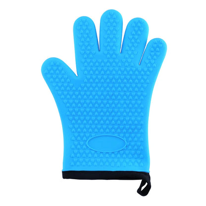 1/2Pc Silicone Glove With Lanyard Kitchen Grilling Gloves Oven Mitt Heat Resistant Non-slip Cooking BBQ Grill Glove Baking Glove