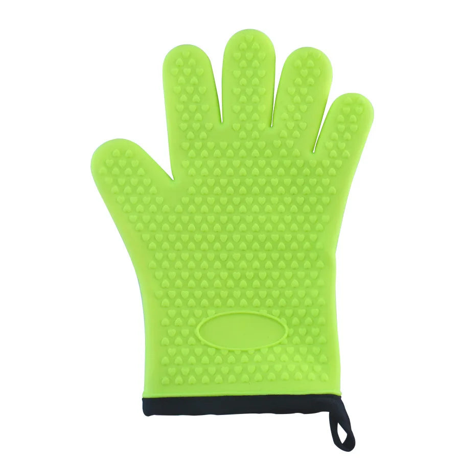 1/2Pc Silicone Glove With Lanyard Kitchen Grilling Gloves Oven Mitt Heat Resistant Non-slip Cooking BBQ Grill Glove Baking Glove