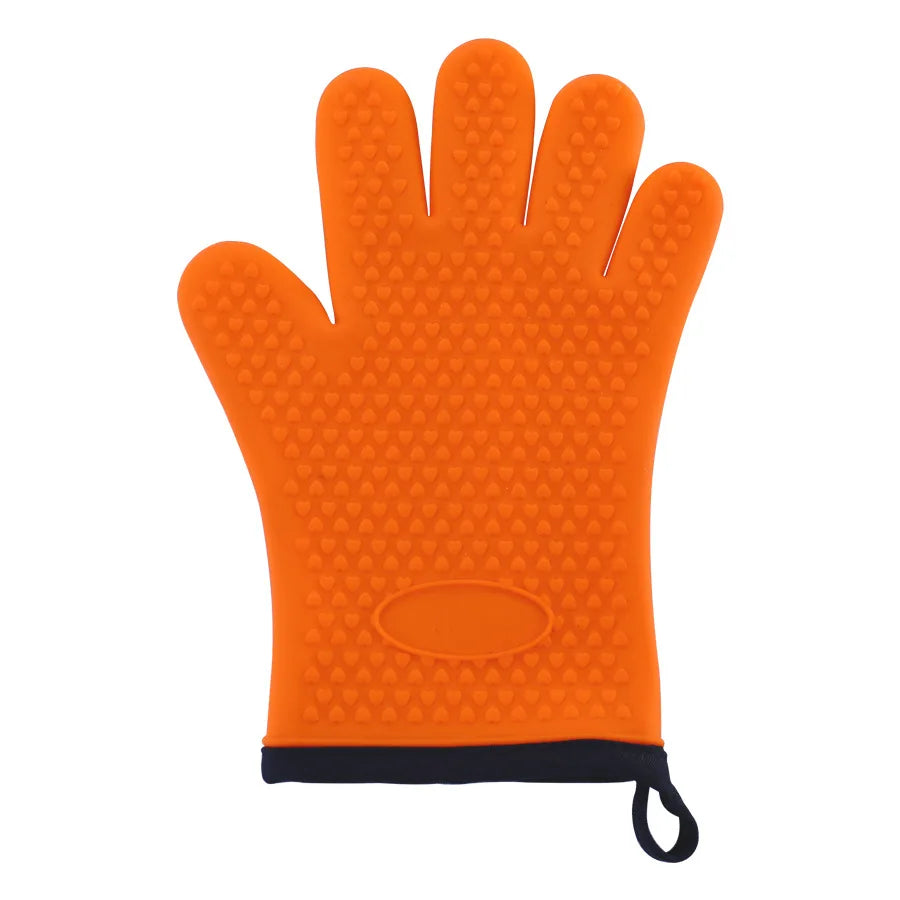 1/2Pc Silicone Glove With Lanyard Kitchen Grilling Gloves Oven Mitt Heat Resistant Non-slip Cooking BBQ Grill Glove Baking Glove