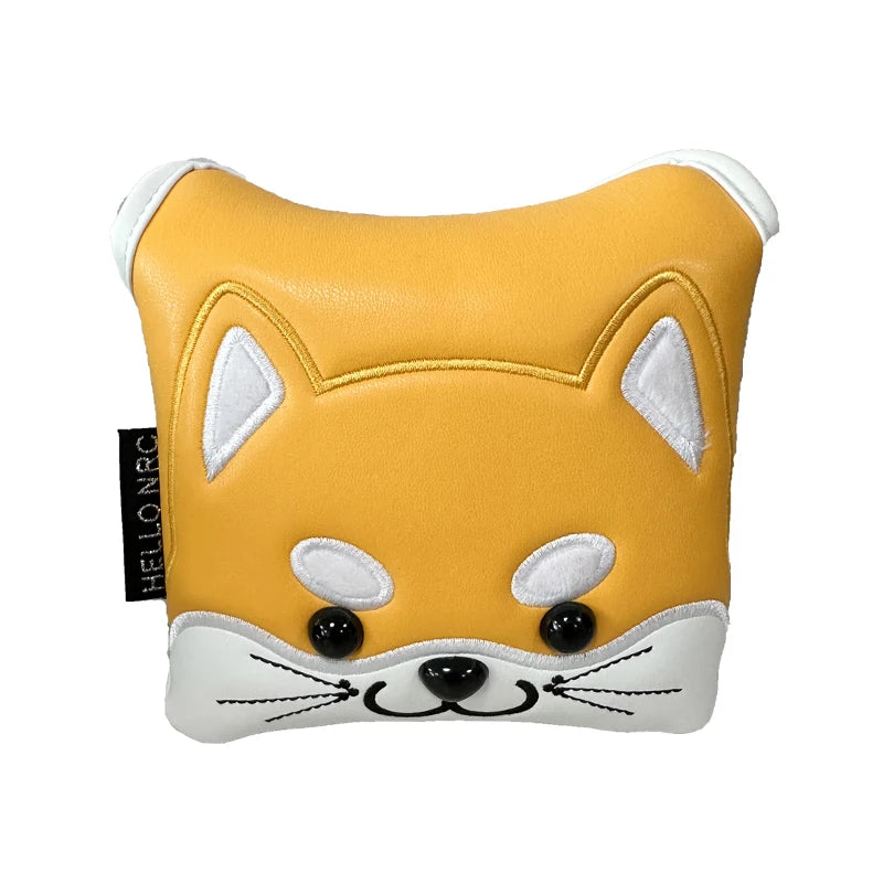 Golf Headcover Cute Akita Golf Club Head Cover for Driver Fairway Hybrid Putter PU Leather Protector Wood Covers