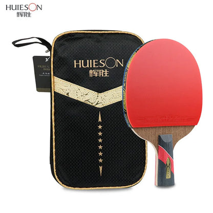 Huieson 6 Star Carbon Fiber Blade Table Tennis Racket Double Face Pimples Ping Pong Paddle Racket Set