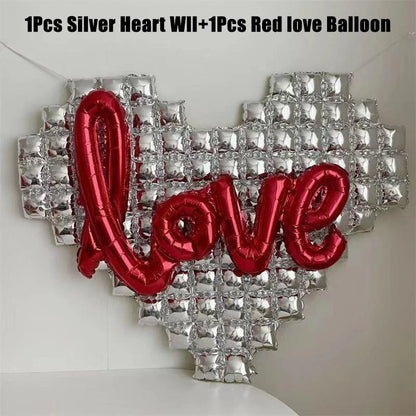 Heart Shaped Background Wall Foil Balloon Love Letter Balloons for Wedding Party Happy Valentines Day Home Decoration Supplies