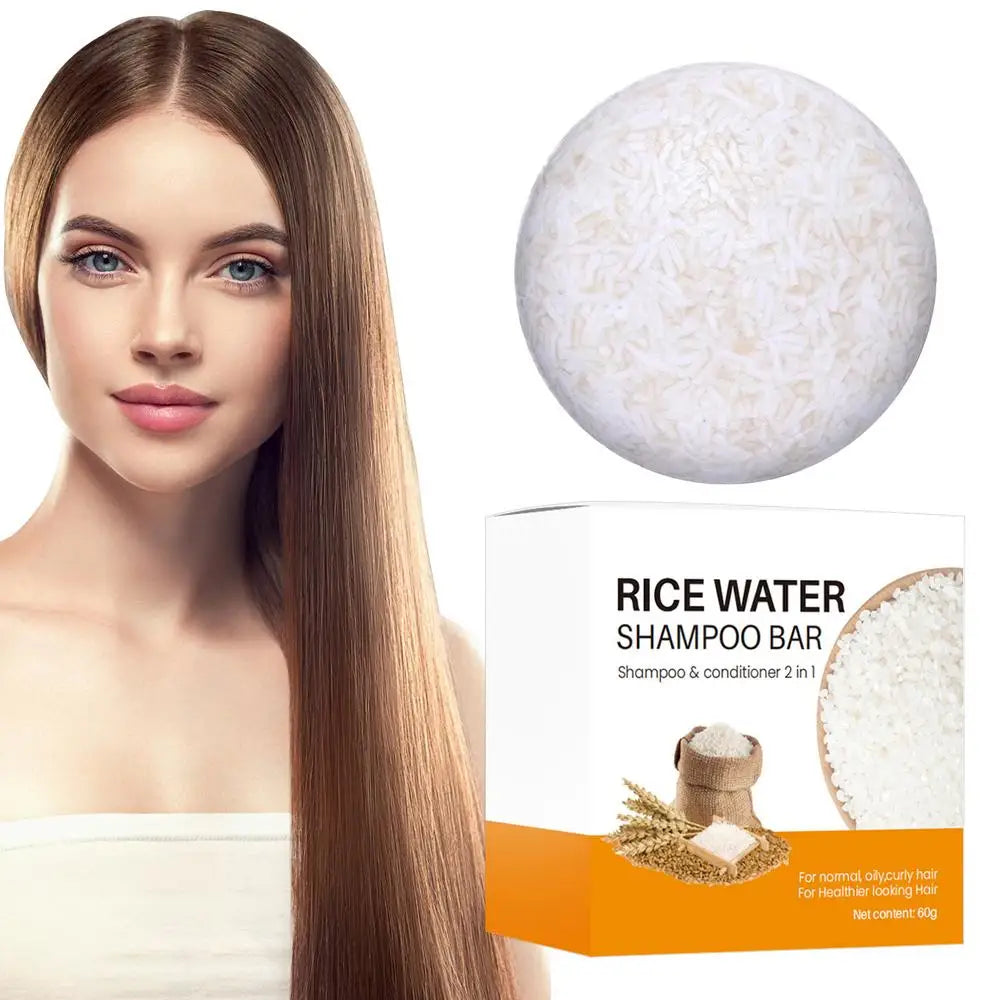 Rice Shampoo Bar Natural Organic Rice Soap for Hair Growth Deep Cleansing Solid Shampoo and Conditioner Bar Oil Control