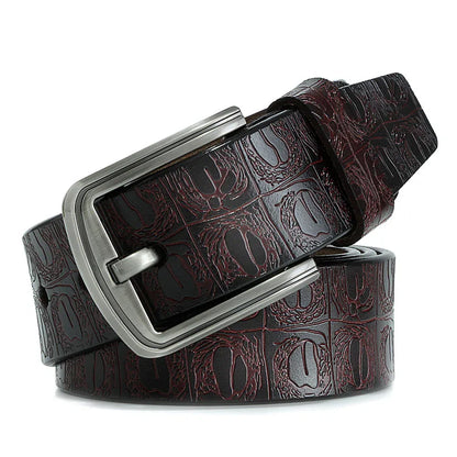 New product brand luxury design pin buckle genuine leather cowhide belt jeans belts for men business cowboy belts Hot Sale