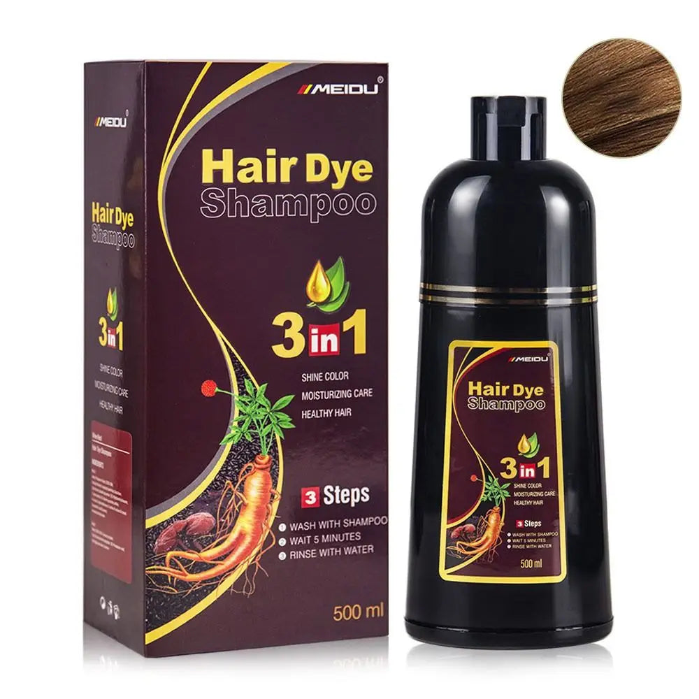 3 In 1 Instant Coloring Shampoo Natural Black Color for Men Women Hair Dye Herbal Brown Purple Hair Dye Hair Dye Shampoo