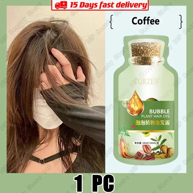 Pure Natural Herbal Hair Dye Shampoo 5 Minutes Change Hair Color Non-irritating Repair Gray White Fashion Hair Care Women Men