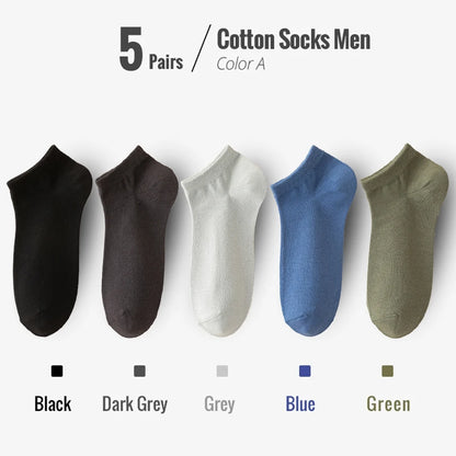 95% Combed Cotton Socks Men Business Dress Short Socks Soft Breathable Spring Summer Colorful Sock For Man 5Pairs/Lot Ankle Sock