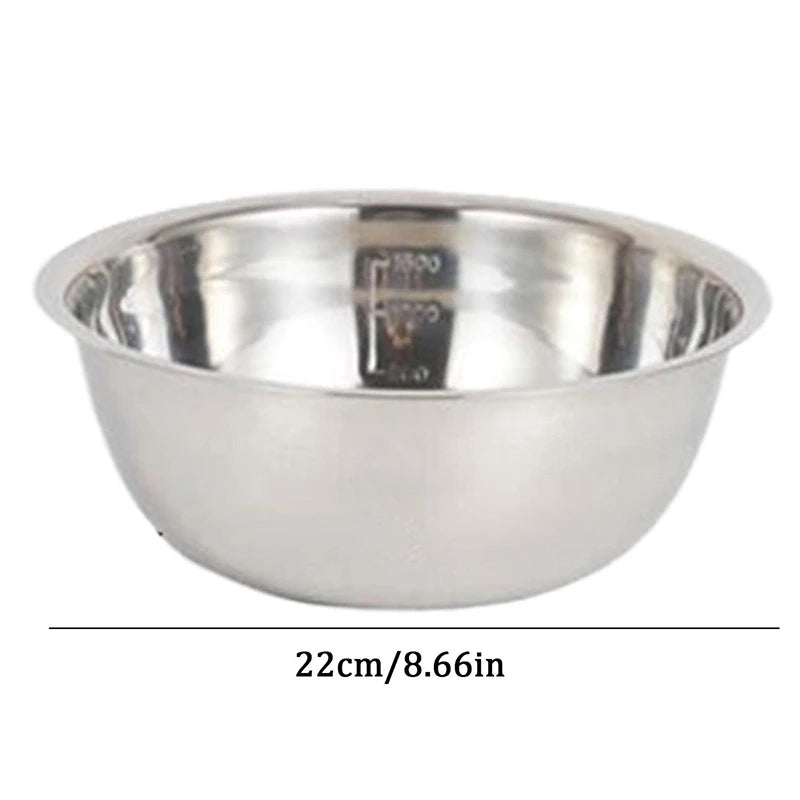 Scaled Mixing Bowl Stainless Steel Whisking Bowl For Knead Dough Salad Cooking Baking Container Kitchen Supplies 16Cm/20Cm/22Cm