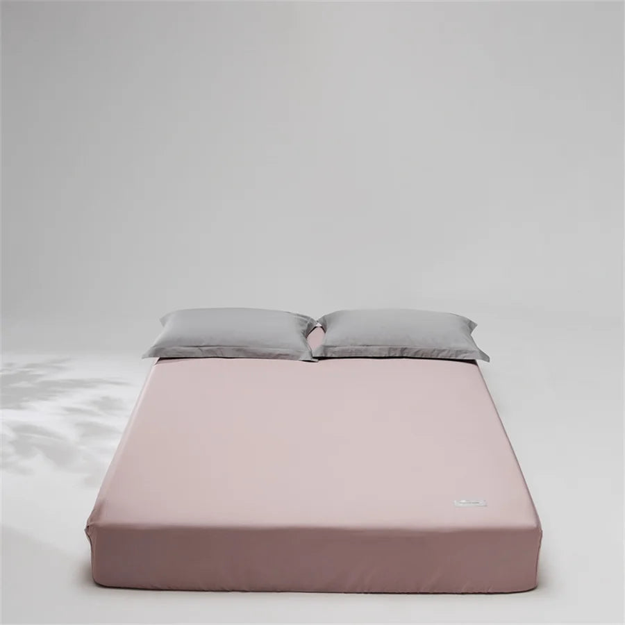 100% Egyptian Cotton Fitted Sheet with Elastic Band Luxury Mattress Cover 1000 Thread Count Soft Bed Linen Solid Color Bedsheet