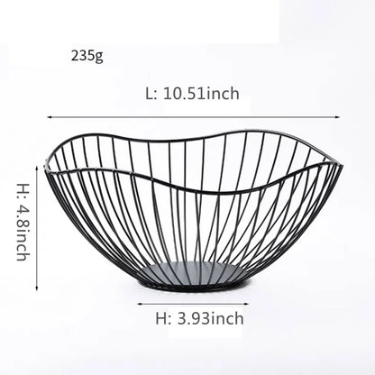 Multi-Size Iron Fruit Basket Durable Metal Wire Storage Bowl for Eggs Snacks Bread Dining Table Indoor Cosmetics Storage Basket