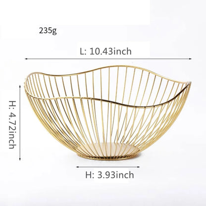 Multi-Size Iron Fruit Basket Durable Metal Wire Storage Bowl for Eggs Snacks Bread Dining Table Indoor Cosmetics Storage Basket