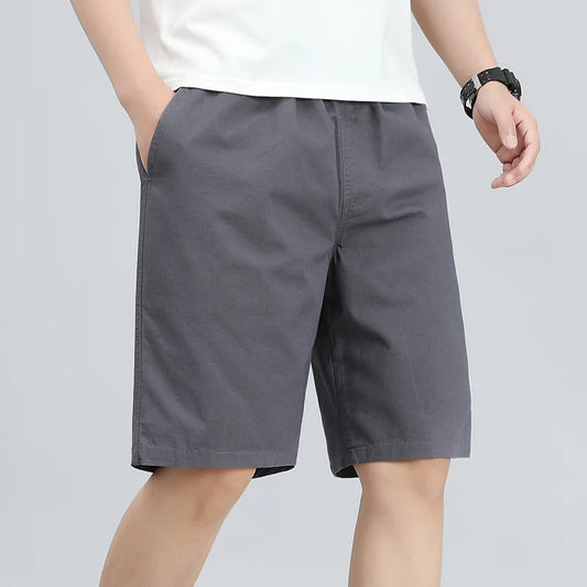 Mens Light Weight Cotton Shorts Summer Casual Shorts Baggy Sports Gym Work Shorts Wide Leg