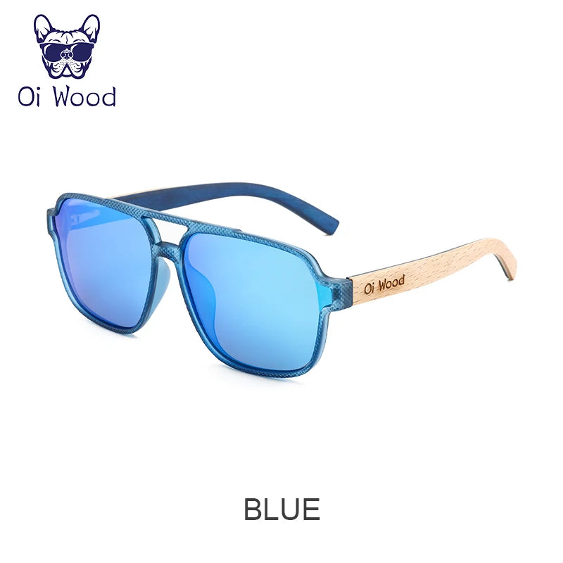 Oi Wood Sunglasses for Men Wood Sun Glasses Man Eyeglasses Polarizing Glasses UVA&B Protection Eyewear ECO-Friendly