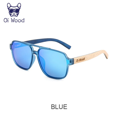 Oi Wood Sunglasses for Men Wood Sun Glasses Man Eyeglasses Polarizing Glasses UVA&B Protection Eyewear ECO-Friendly