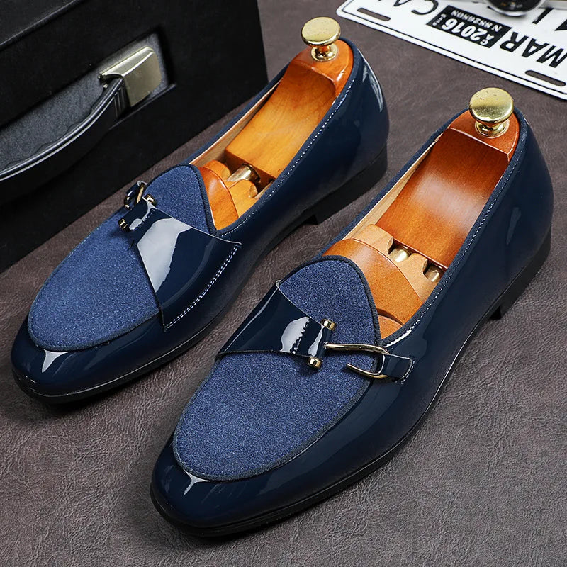 Men's Casual Leather Shoes Buckle Trendy Party Wedding Shoe Mens Comfortable Driving Flats Men Moccasins Loafers EUR Sizes 38-48