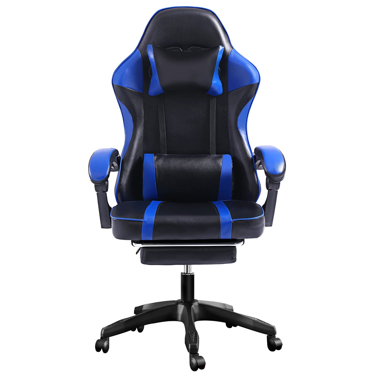 Ergonomic Gaming Chair with Footrest, High-Back Video Game Chair Computer Chair, Office Chair with Headrest and Lumbar, PU Leath