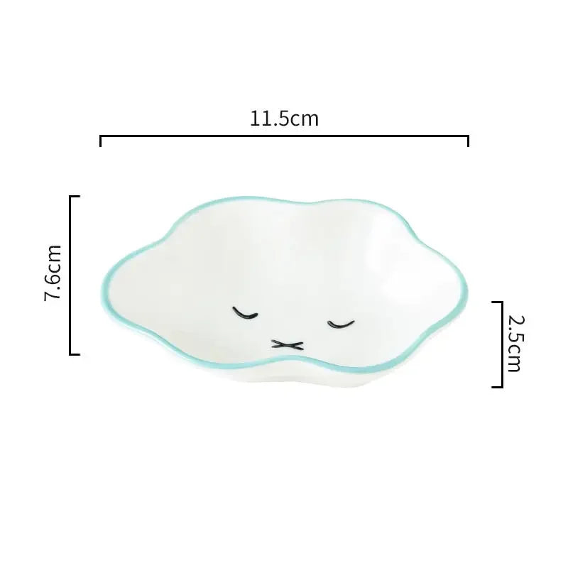 Ceramic Cute Clouds Dipping Sauce Dish Hot Pot Seasoning Dishes Salad Bowl Tableware Kitchen Soy Vinegar Snake Dessert Plate