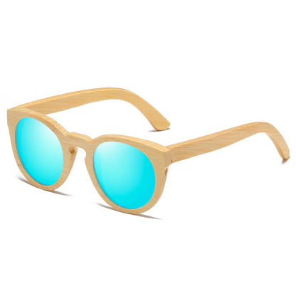 GM Design Women Bamboo Sunglasses With Polarized Mirror Lenses Of Bamboo Wood Sunglasses With Wooden Box