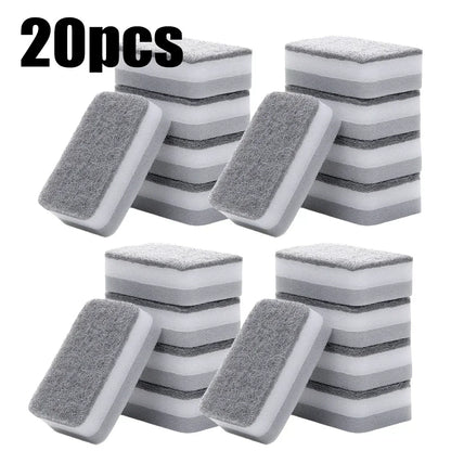 Magic Three Layers Cleaning Sponges Reusable Pan Pot Dishwashing Scouring Pads Household Kitchen Sponge Wipes Brush Clean Tools