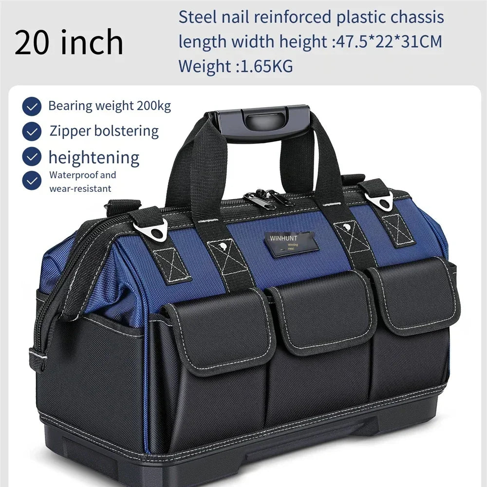 Large Electrician Tool Bag Organizer Heavy Duty Tool Pouch Bag Waterproof Anti-Fall Storage Bag with Multi Pockets Pochete