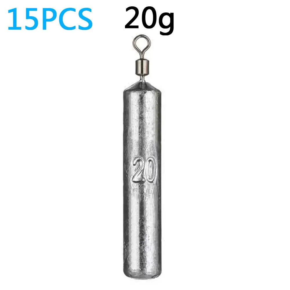 Fishing Weight 15PCS/Lot Sinker Mold 3.5g 5g 7g 10g 14g 20g Tube Bullet Plumb Pendant Metal Jig Sast Sea Tackle Kit Pesca Tool