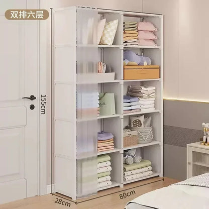 Mattress Topper Shelf Folding Plastic Cabinet Wardrobe for Bedroom Living Room Drawer Open Closets Dresser Storage Locker Closet