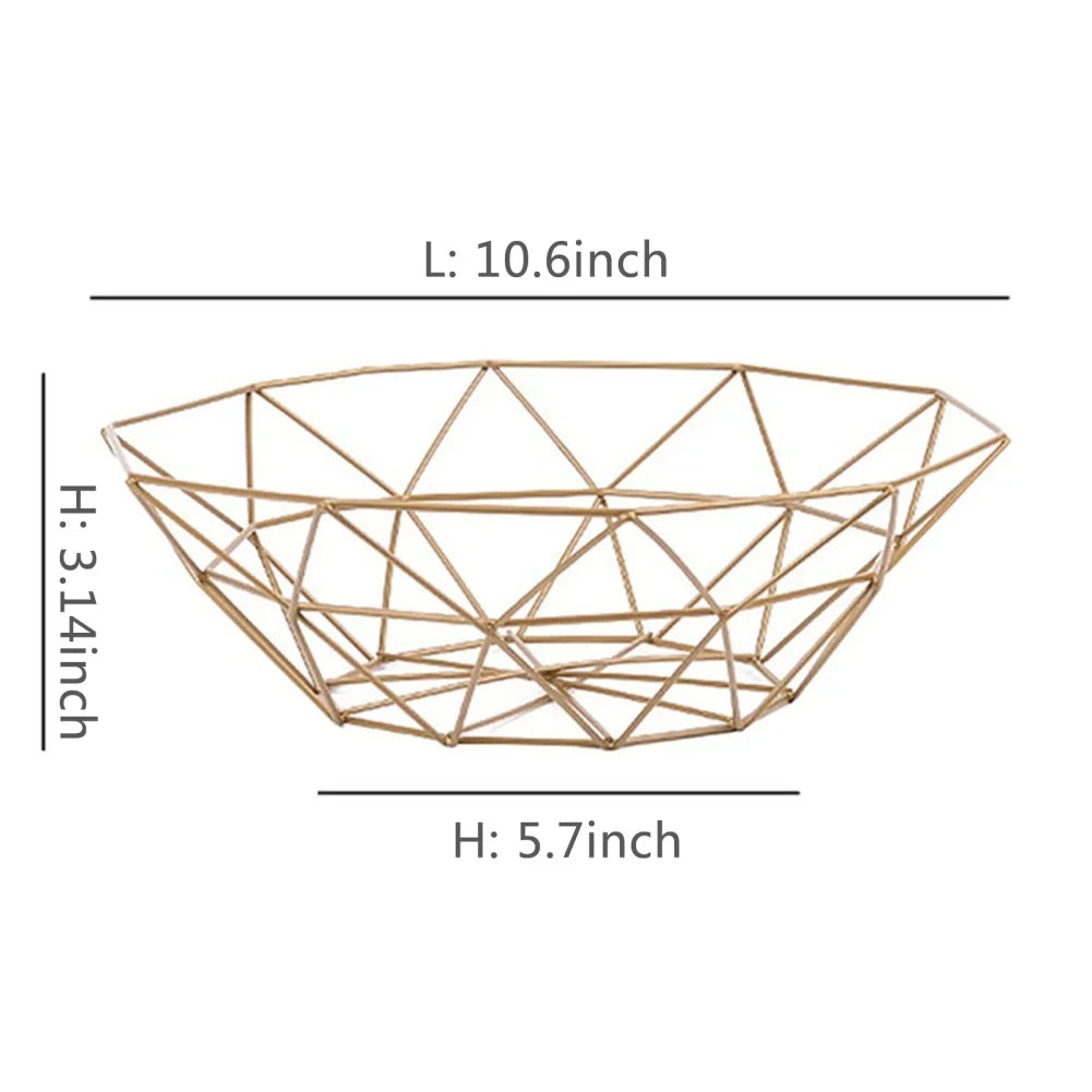 Multi-Size Iron Fruit Basket Durable Metal Wire Storage Bowl for Eggs Snacks Bread Dining Table Indoor Cosmetics Storage Basket