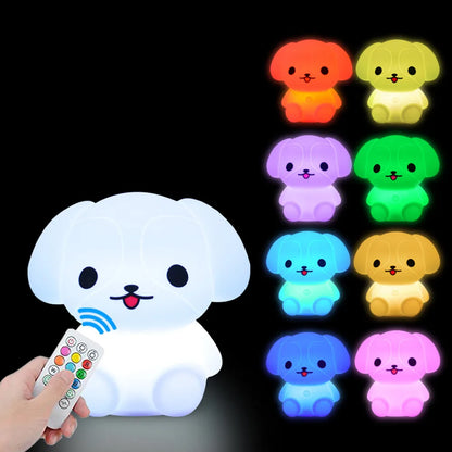 Owl LED Night Light Touch Sensor Remote Control 9 Colors Dimmable Timer Rechargeable Silicone Night Lamp for Children Baby Gift