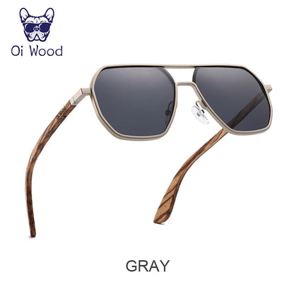 Oi Wood High Quality Fashion Alloy Sunglasses Men Women Wooden Polarized Sun Glasses Driving Uv400 Oculos De Sol 8059