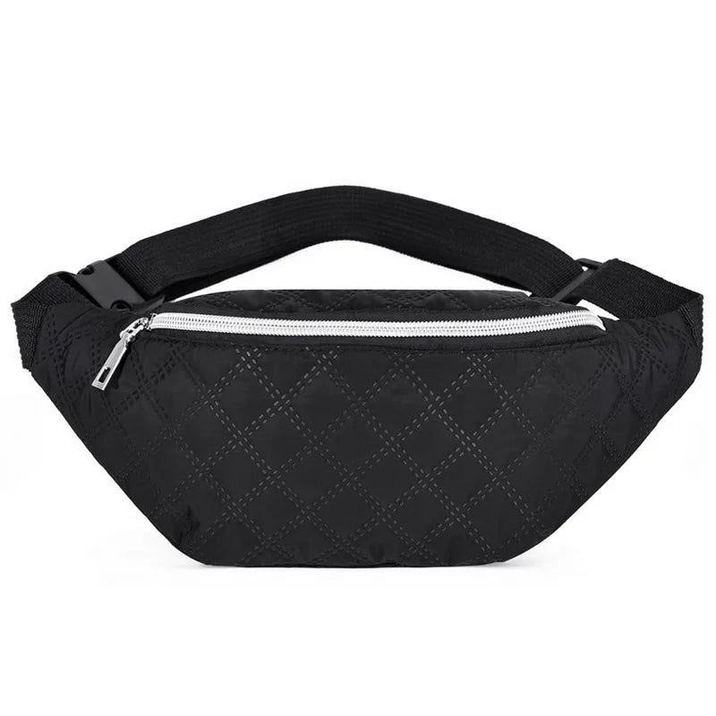 Women Plaid Waist Bag Female Oxford Waterproof Belt Bags Designer Crossbody Chest Bag Ladies Fashion Fanny Pack Banana Hip Purse