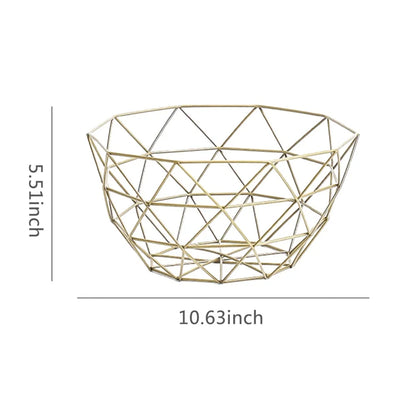 Multi-Size Iron Fruit Basket Durable Metal Wire Storage Bowl for Eggs Snacks Bread Dining Table Indoor Cosmetics Storage Basket