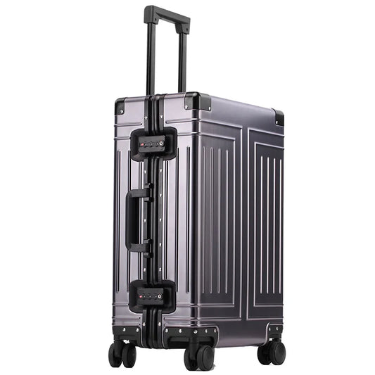 100% Aluminum-magnesium alloy Travel Suitcase Rolling Luggage 20/24/28 inch Trolley Luggage Carry-On Cabin Suitcase